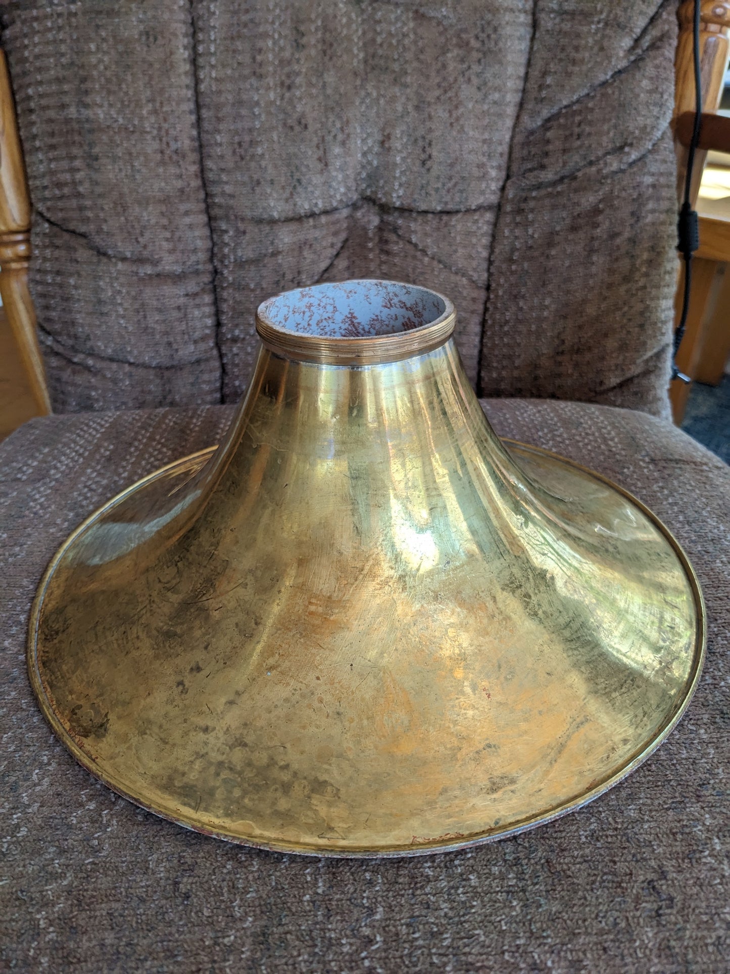 Vintage Pan American bell -- damascus - like painted inner flare