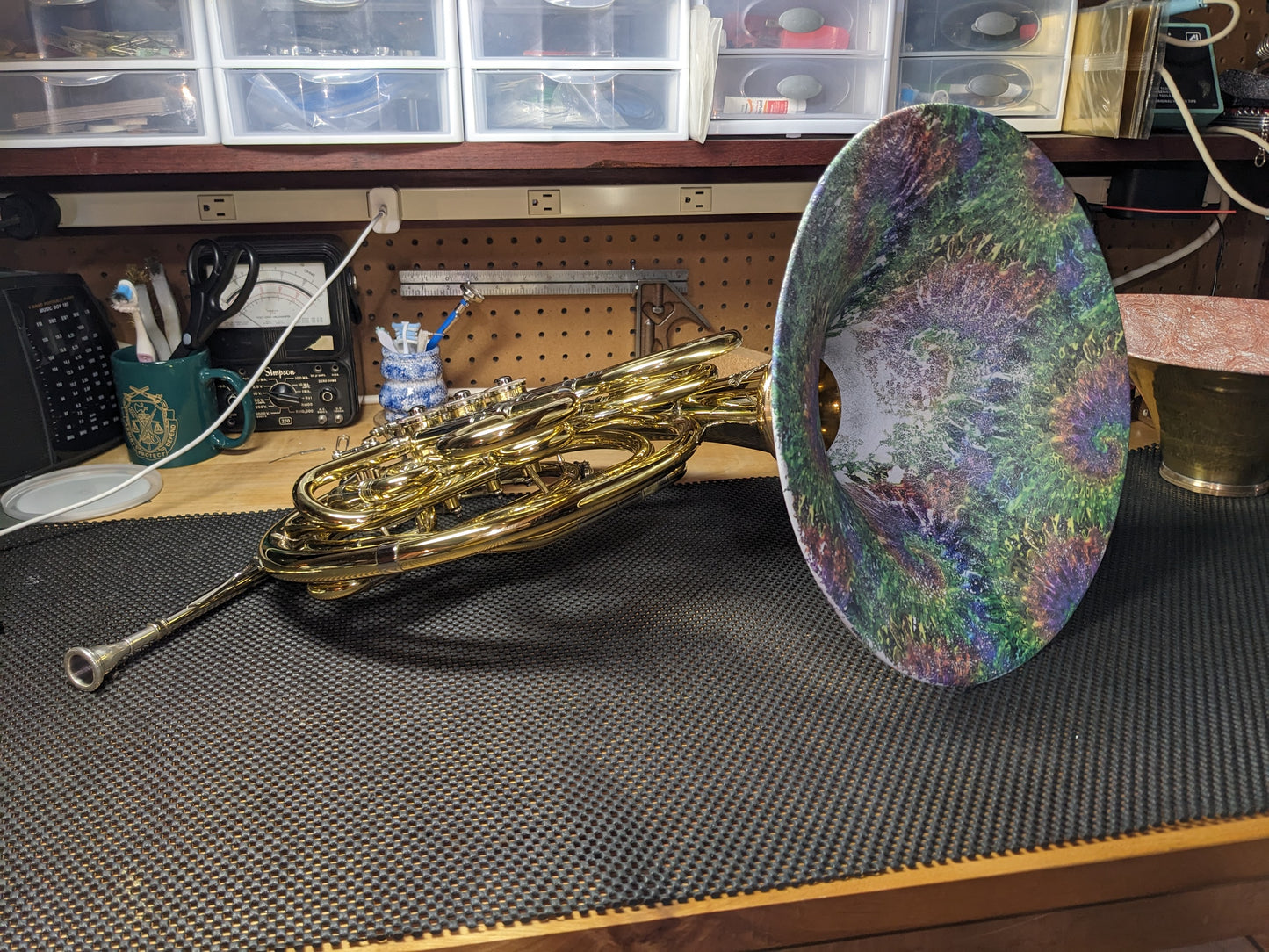 Vintage Silver Plated Conn 14D--rainbow spectrum painted bell